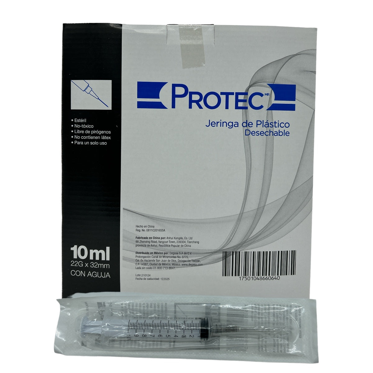 JERINGA DE 10ML CON AGUJA CAJA CON 100 PIEZAS
