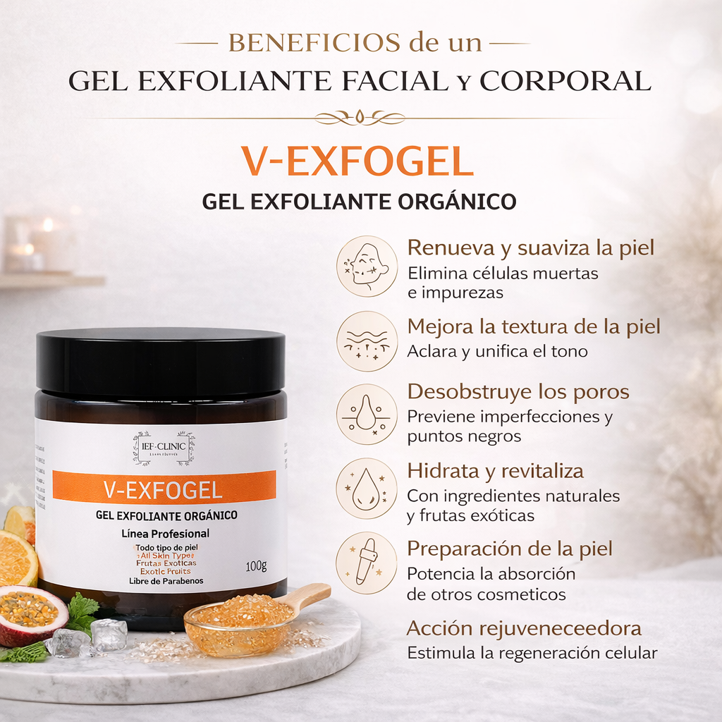 V-EXFOGEL GEL EXFOLIANTE ORGANICO FACIAL Y CORPORAL
